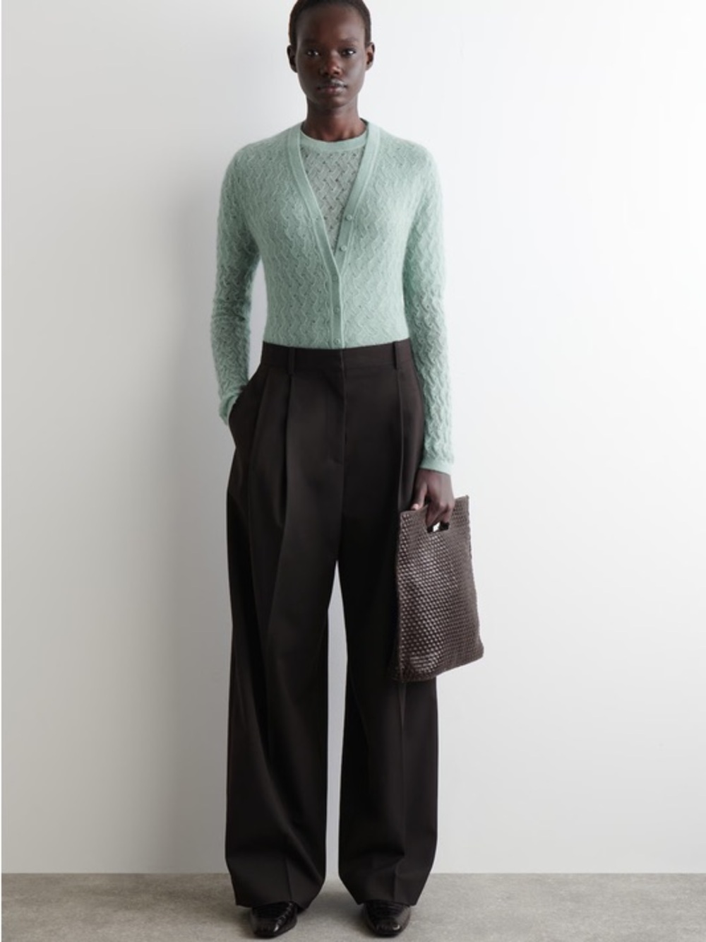 NWT (size M) COS POINTELLE-KNIT MOHAIR CARDIGAN